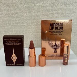 2 pc-Charlotte Tilbury Minis ~ Pillow Talk 1.1 G Matte Lipstick& Lip Blur 1ml